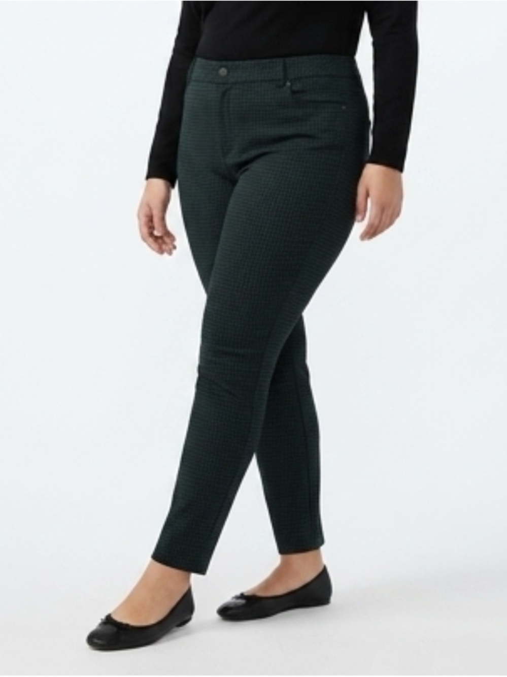 NEW‎ Karl Lagerfeld Paris Women Slim Fit Herringbone Pants Navy Blue Size 16